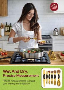 Set di Cucchiai Dosatori Magnetici con Potenti Magneti N45, Acciaio Inossidabile Resistente, Senza BPA, Set Multicolore di 8 Livellatori (Oro) - Product Image 6