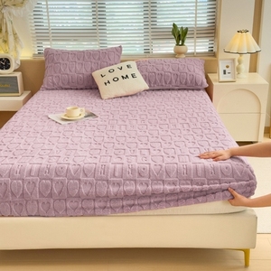 Sábanas <span class=keywords><strong>de</strong></span> <span class=keywords><strong>Cama</strong></span> <span class=keywords><strong>de</strong></span> Felpa Jacquard Cálidas <span class=keywords><strong>de</strong></span> Fábrica, Sábana Ajustable Transpirable <span class=keywords><strong>de</strong></span> Coral <span class=keywords><strong>para</strong></span> Invierno, Protector <span class=keywords><strong>de</strong></span> Colchón Suave - Product Image 6