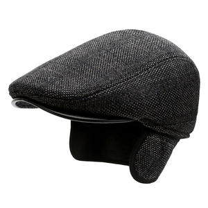 Casquette Ivy pour hommes avec <span class=keywords><strong>cache</strong></span>-oreilles rétractables invisibles, bonnets chauds pour l'extérieur, béret plat, casquette de newsboy, chapeau Gatsby - Product Image 6
