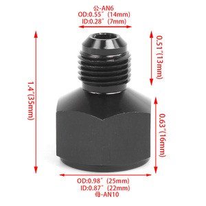 Adaptateur en alliage d'aluminium AN10 femelle vers AN6 mâle et femelle, raccord réducteur pour refroidisseur d'huile - Product Image 2