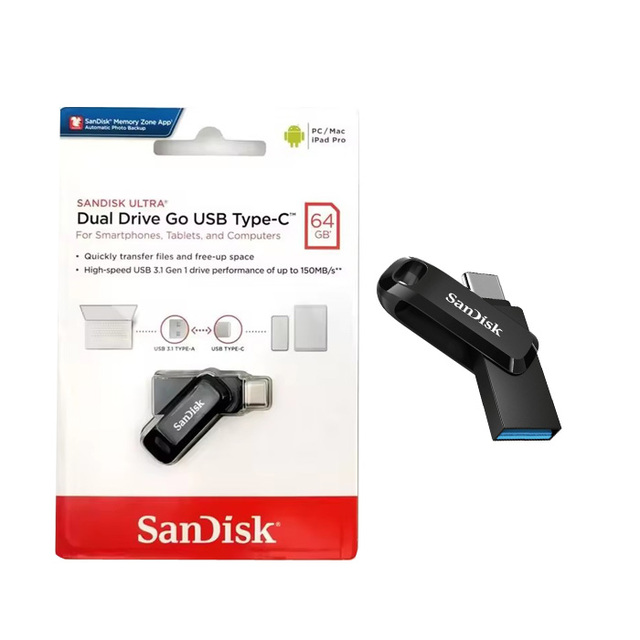 Ultra Dual Drive USB Type-C 2-in-1 OTG Flash Drive Sdddc3 32GB 64GB 128GB USB 3.1 Gen 1 Metal Memory Stick
