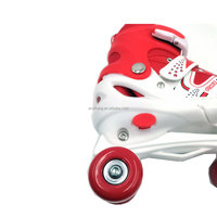 Patins à roulettes réglables pour enfants Quad pour garçons filles conception à double rangée caractéristique clignotante semelle en cuir PU pour une utilisation en extérieur