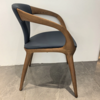Ensemble de chaises de salle à manger en cuir rembourrées, meubles en bois, style moderne et minimaliste pour la salle à manger