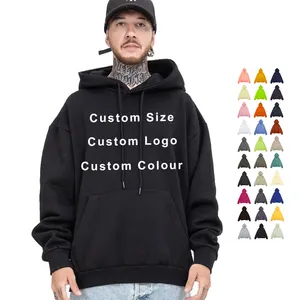 Trui Sweatshirt Custom Unisex Hoge Kwaliteit 450gsm Effen In Bulk Bruine Streetwear Franse Badstof Zwarte Drop Shoulder Hoodie