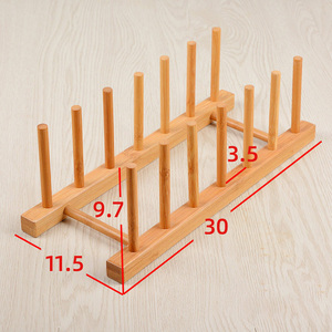 Rak Piring Kayu Bambu Tempat Piring Mangkuk Cangkir Buku Tutup Pot Talenan Rak Pengeringan Berdiri Drainer Storage Organizer - Product Image 4