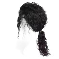 Perruque bouclée style MJ années 80 pour homme, noire, afro, mi-longue, pour cosplay, scène, performance, fête