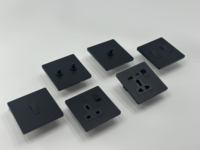 Prise murale minimaliste anti-traces de doigts en acier inoxydable noir mat, taille 86, interrupteurs multi-gang pour projets de construction résidentielle