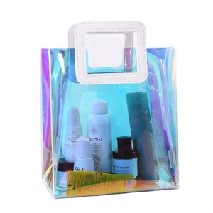 Dazzle PVC Cosmetic Holographic PVC Bag Plastic Hologram Bag Holographic TPU Pormotional Gift Tote Bag