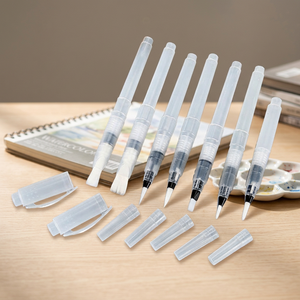 ปากกาพู่กันสีน้ำแบบเติมได้ 7 ชิ้น พร้อมขนไนลอนและด้ามจับพลาสติก - Product Image 4