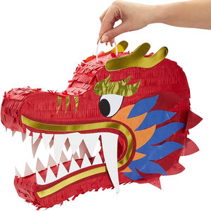 Nicro personnalisé bébé douche <span class=keywords><strong>anniversaire</strong></span> chinois nouvel an fête décoration faveur jouet confettis gros Dragon rouge Mini Pinata pour les enfants - Product Image 6