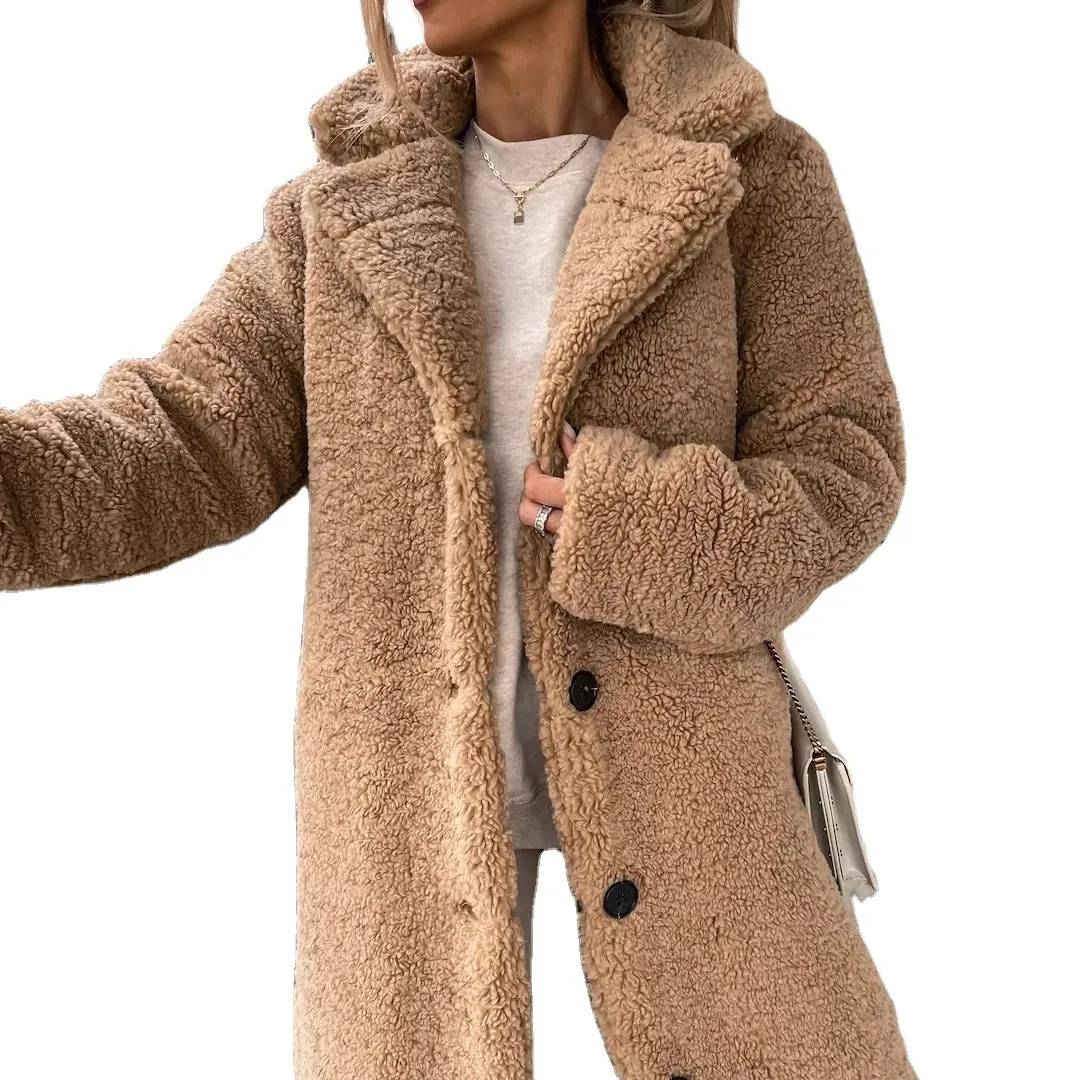 Uzun ceket _ 2023 kadınlar için özelleştirilmiş kış yün ceket yaka uzun ceket