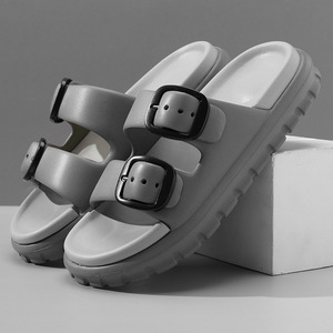 Sandales d'été pour hommes, noires, à semelle épaisse, antidérapantes, pour la plage, confortables, résistantes à l'usure, tongs pour adultes - Product Image 3