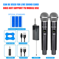 GAW-RM58 Nouveau microphone sans fil rechargeable à 4 canaux 6,35 mm UHF pour karaoké, performance en extérieur, chant, conférence, KTV