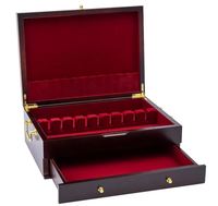 Coffre à argenterie en bois double couche, rangement pour argent, étui à argenterie avec poignée, coffre à couverts doublé de feutre