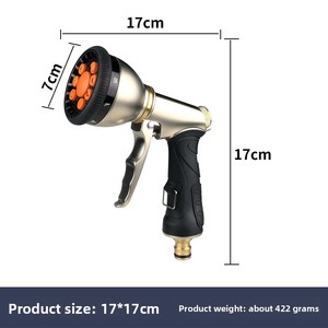 <span class=keywords><strong>Pistolet</strong></span> pulvérisateur <span class=keywords><strong>multi</strong></span>-<span class=keywords><strong>jets</strong></span> ergonomique, extrêmement compact, en métal, manuel, 9 modes de pulvérisation, verrouillable, pour usage domestique - Product Image 2