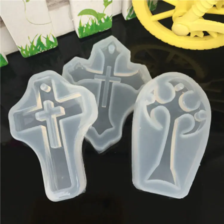 P1277 Eco-Friendly Silicone Cross Shape Mold For Epoxy Resin Craft Keychain Mold Jewelry Pendant Tool