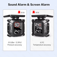 Charge solaire sans fil moto TPMS moteur pression des pneus surveillance de la température des pneus système d'alarme avec 2 capteurs externes