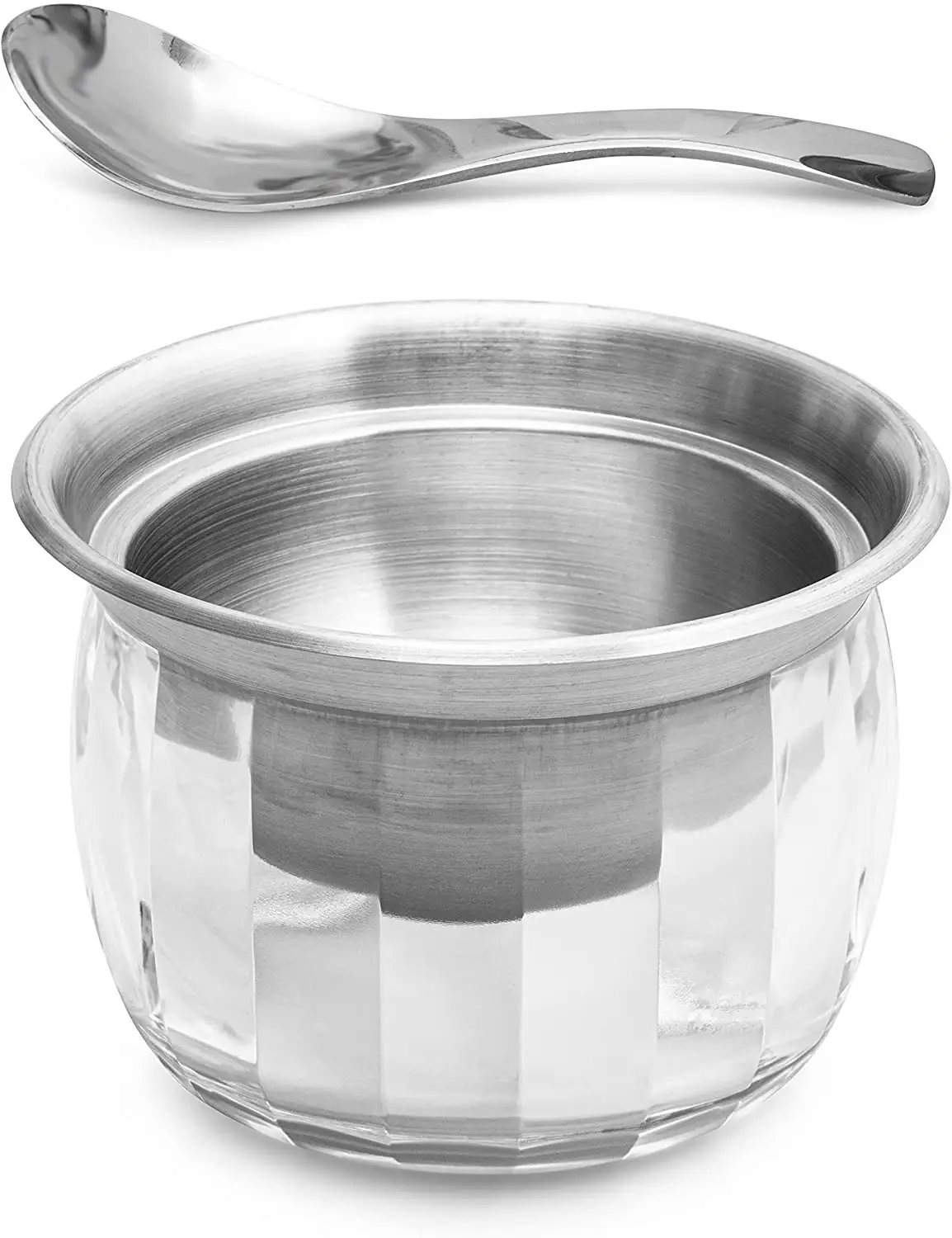 Hot Sale Dip Bowl On Ice Chip and Dip Serving Set Shrimp Chiller Stainless Steel Chilled Serving Dish and 22 oz Acrylic Ice Bowl