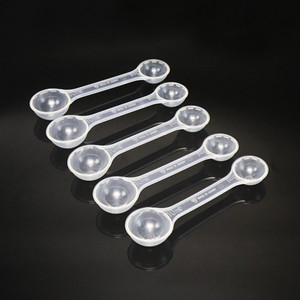 Cuchara medidora de plástico PP transparente de doble cabeza de 5ml y 10ml para cuchara de leche en polvo, cuchara de <span class=keywords><strong>dos</strong></span> cabezas para líquido de jarabe con escala - Product Image 5