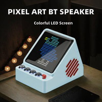 Seni Pixel untuk Jam Speaker Layar LED Nirkabel Portabel Bertenaga Baterai Speaker Komputer Plastik Pemutar Musik