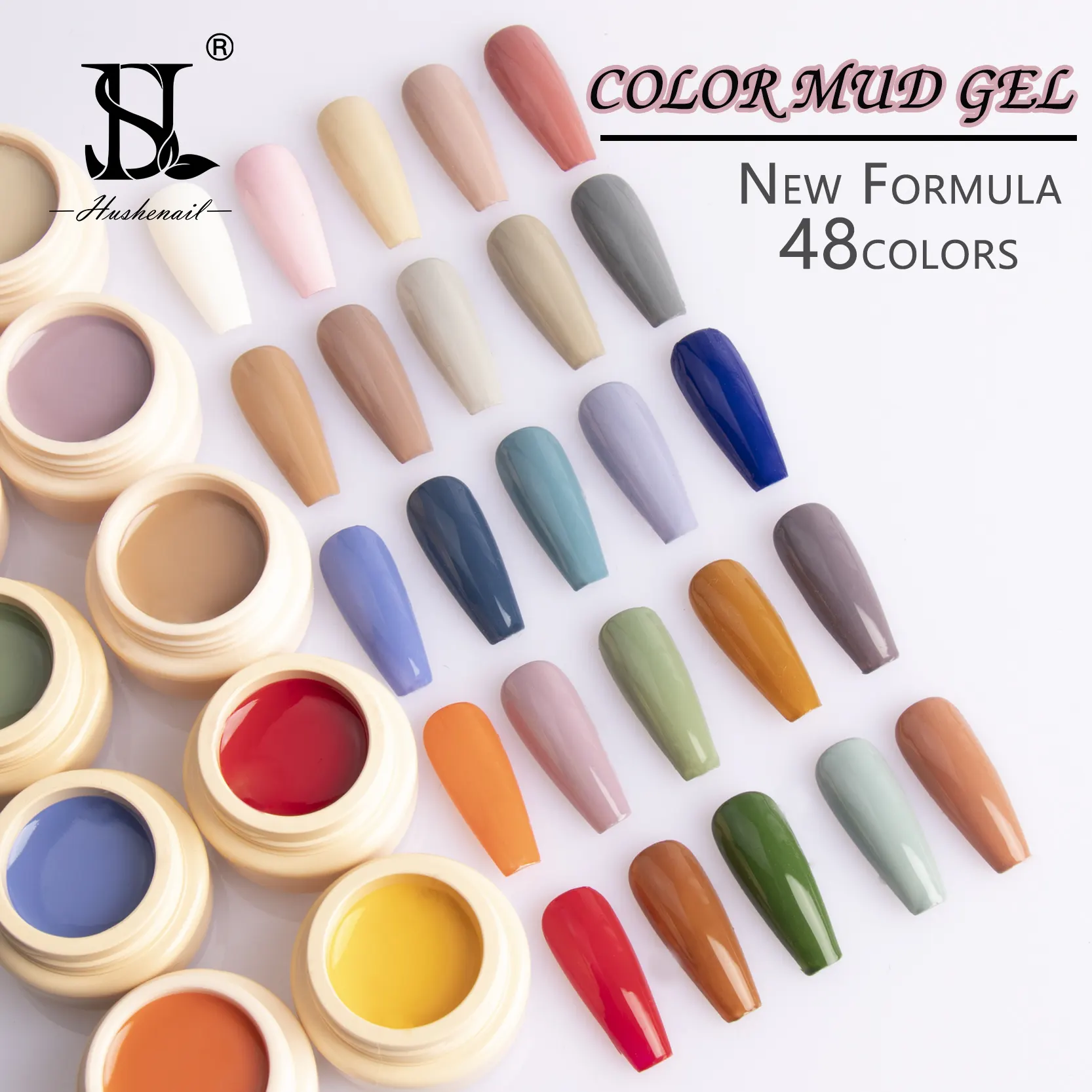 HS Nail Art Rắn Pudding Thạch Gel Ba Lan Nhãn Hiệu Riêng 48 Màu Kem Sơn Móng Tay Gel