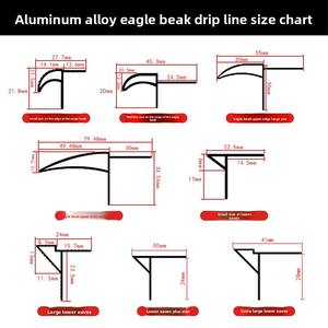Bec d'aigle en alliage d'aluminium Gouttière de déviation d'eau Peinture en pierre revêtue d'eau Accessoires pour carreaux de gouttière de <span class=keywords><strong>sable</strong></span> - Product Image 4