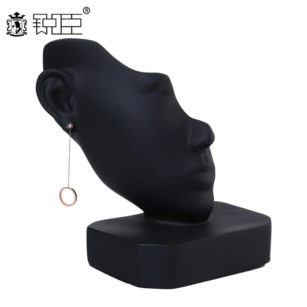 เครื่องประดับ Store ต่างหูสีดำ Matte FINISH ไฟเบอร์กลาสเครื่องประดับผู้ถือต่างหูต่างหูขาตั้งจอแสดงผล