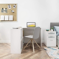 Bureau en forme de L, 360 directions de rotation, 106x106x75 cm, bureau d'angle, poste d'ordinateur noir pour étude de jeu, bureau à domicile