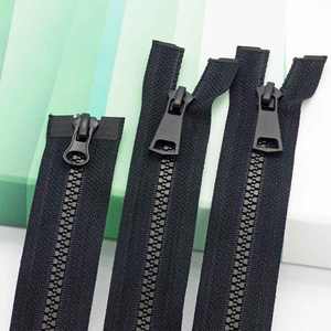 Bxyab — <span class=keywords><strong>fermeture</strong></span> à glissière à <span class=keywords><strong>Double</strong></span> denture pour vêtement domestique, résine 5 # de haute qualité, vente en gros, grandes dents noires, Textile et vêtement - Product Image 5
