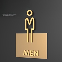 Panneau de toilettes personnalisé en acrylique non lumineux – Signalétique WC Hommes/Femmes pour Bureau, Hôtel, Bar, Restaurant – Plaque de porte moderne pour salle de bain