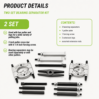 Set Pemisah Bantalan Baja Karbon 14PC 5 Ton, Alat Pembuka Pulley 2" 3" untuk Perbaikan Otomotif dengan Garansi 24 Bulan