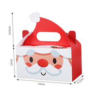 Neues Design Bäckerei-Box Rot Individuell Grüne Snack- und Dessertbox Weihnachtlich Gemusterte Geschenkbox für Gäste mit Griff