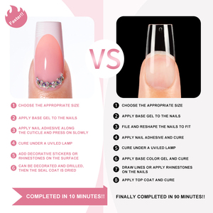 Nouvelle presse sur les ongles <span class=keywords><strong>avec</strong></span> embouts français blancs <span class=keywords><strong>Strass</strong></span> Luxe longue longueur pour traîner ou faire du shopping 30pcs - 15 tailles - Product Image 3
