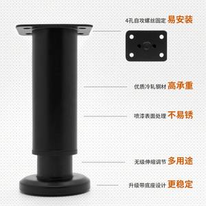 <span class=keywords><strong>Patas</strong></span> <span class=keywords><strong>de</strong></span> metal para muebles, altura ajustable telescópica negra, cama redonda, sofá, armario, pie, <span class=keywords><strong>mesa</strong></span> resistente, soporte <span class=keywords><strong>de</strong></span> Listón, <span class=keywords><strong>patas</strong></span> centrales - Product Image 6