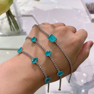 Exquisite Jewelry Eco-friendly <b>Copper</b> Emerald Green Cubic ZIrconia Women's <b>Bracelets</b> for Feminine Daily Elegant - Product Image 4