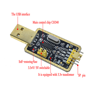 CH340โมดูล USB เป็น TTL CH340G อัพเกรดดาวน์โหลดแผ่นแปรงลวดขนาดเล็ก STC ไมโครคอนโทรลเลอร์บอร์ด USB เป็นอนุกรมแทน PL2303 - Product Image 4