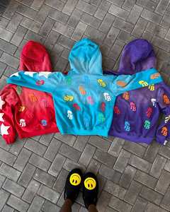 निर्माता कस्टम फ्रेंच टेरी 100% कपास विंटेज एसिड वॉश ओवरसाइज गैन 3 डी पफ प्रिंट जिप अप हुडी पुरुषों - Product Image 5