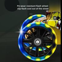Trottinette pliable pour enfants Istaride à 3 roues avec cadre en acier, roues lumineuses, pneus en PU réglables en hauteur, certifiée CE pour garçons et filles
