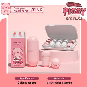 Penyumbat telinga bentuk hewan, peredam kebisingan bentuk hewan lucu Rebound lambat spons lembut penutup telinga tidur anak - Product Image 2