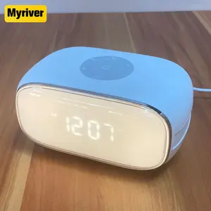 Myriver 2022 orologi da tavolo da tavolo Display della temperatura altoparlante Blue Tooth bambini Wake Up Light Sunrise Led Smart Digital Alarm Clock