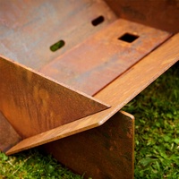 Brasero de camping détachable, brasero pliable en acier corten, brasero portable