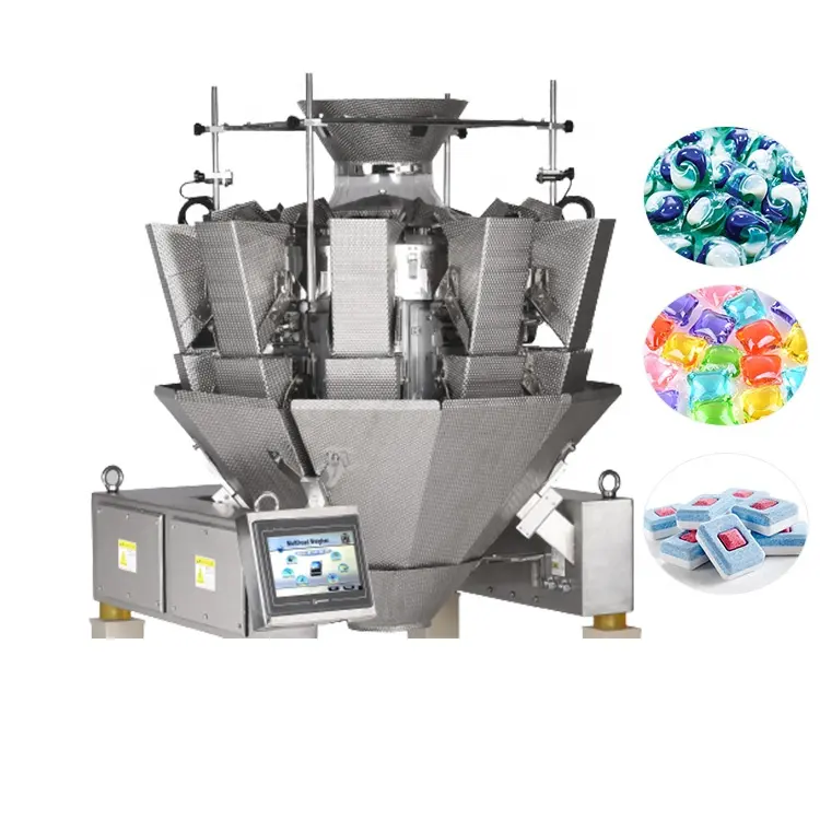 Automatic multi head weighing scales laundry detergent pods counting machine for packaging