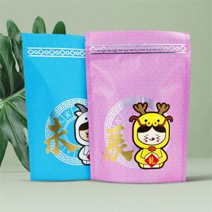 ถุงซิปสำหรับบรรจุอาหารปั๊มสีทองลูกกวาดกันกลิ่นพิมพ์ลายแบบกำหนดเอง - Product Image 1