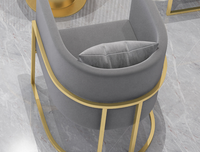 Chaise ronde moderne en forme de U, meuble à base métallique, mobilier de salle à manger en velours, tabouret, art déco, 1 pièce