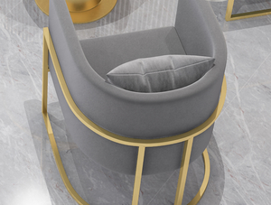 <span class=keywords><strong>Chaise</strong></span> ronde moderne en forme de U, meuble à base métallique, mobilier de salle à manger en velours, tabouret, <span class=keywords><strong>art</strong></span> déco, 1 pièce - Product Image 4