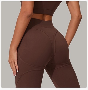 Completo Yoga <span class=keywords><strong>da</strong></span> Donna 2 Pezzi: Top a Maniche Corte con Collo Tondo e <span class=keywords><strong>Leggings</strong></span> a Vita Alta Modellanti Senza Imbottitura - Product Image 4