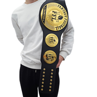 Ceinture de championnat en cuir vierge avec boucle, personnalisable avec logo, pour le football américain, le judo, la boxe, professionnelle, pour adultes