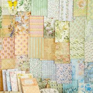 सामग्री कागज के प्रति पैक 50 शीट को स्पष्ट हवा और फूल मौसम श्रृंखला रेट्रो हैंडबुक सामग्री सजावटी अंडरलाइनिंग - Product Image 3