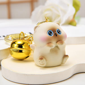 Douding Cute Cat Pet Doll Llavero Brújula creativa Colgante de llave con Little Siam Bag Accesorios de embalaje hechos de plástico - Product Image 6