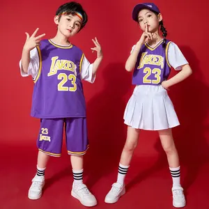Niños concierto Hip Hop ropa animadora camiseta pantalones cortos Streetwear uniformes de baloncesto para niñas niños traje de baile ropa